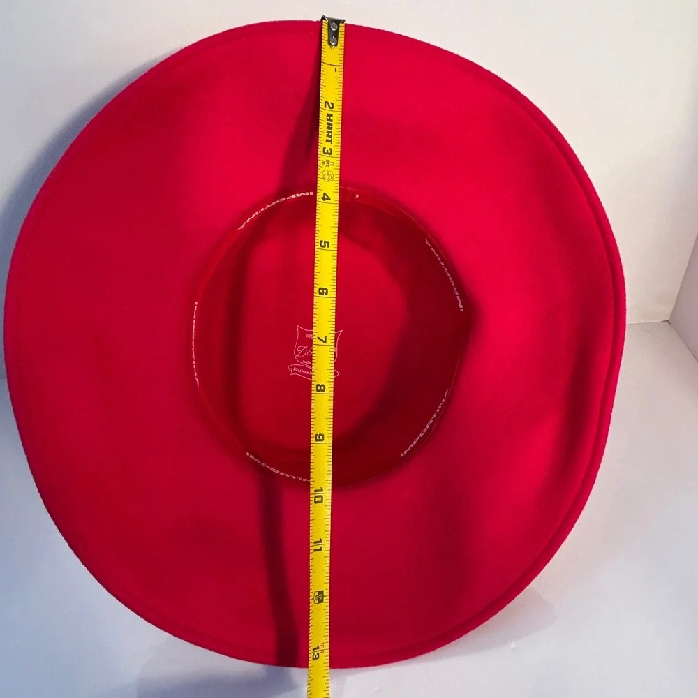 Bollman‎ Hat Company Hot Pink 100% Wool Felt Fedora Hat Wide Brim